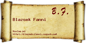Blazsek Fanni névjegykártya