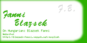 fanni blazsek business card